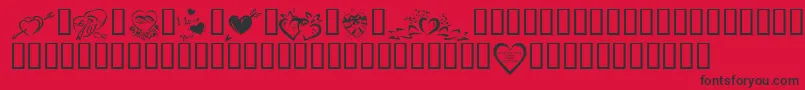 フォントKR Valentines 2006 Four – 赤い背景に黒い文字