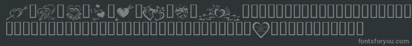 KR Valentines 2006 Four Font – Gray Fonts on Black Background