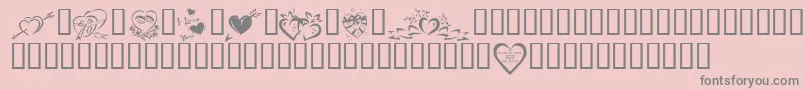 KR Valentines 2006 Four Font – Gray Fonts on Pink Background