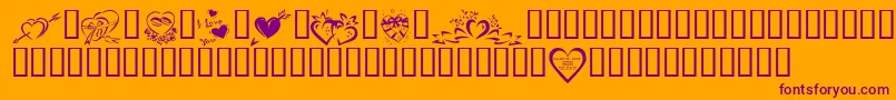 KR Valentines 2006 Four Font – Purple Fonts on Orange Background