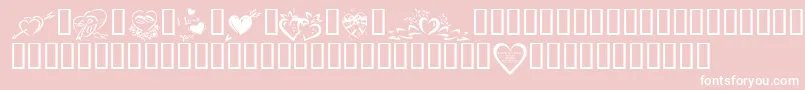 KR Valentines 2006 Four Font – White Fonts on Pink Background