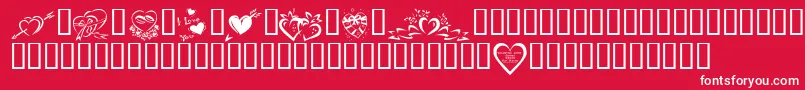 KR Valentines 2006 Four-Schriftart – Weiße Schriften auf rotem Hintergrund