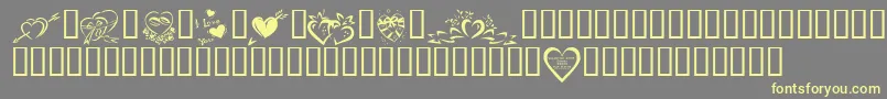 KR Valentines 2006 Four Font – Yellow Fonts on Gray Background