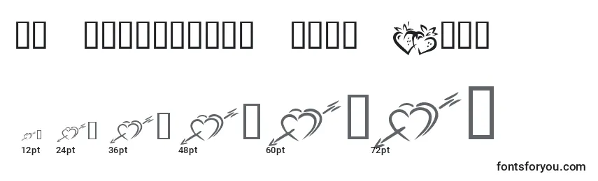 Größen der Schriftart KR Valentines 2006 Four