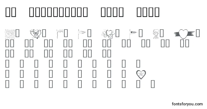 Czcionka KR Valentines 2006 Nine – alfabet, cyfry, specjalne znaki