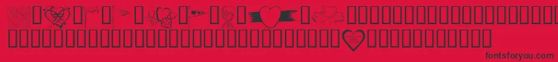 KR Valentines 2006 Nine Font – Black Fonts on Red Background