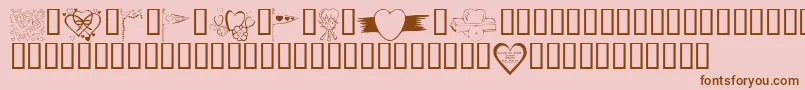 KR Valentines 2006 Nine Font – Brown Fonts on Pink Background