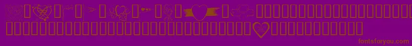 KR Valentines 2006 Nine Font – Brown Fonts on Purple Background