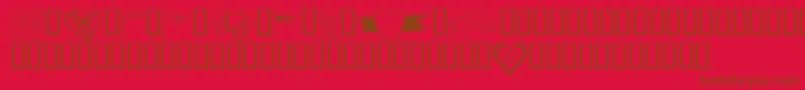 KR Valentines 2006 Nine Font – Brown Fonts on Red Background