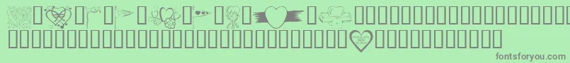 KR Valentines 2006 Nine Font – Gray Fonts on Green Background