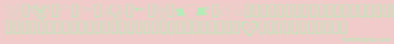 KR Valentines 2006 Nine Font – Green Fonts on Pink Background