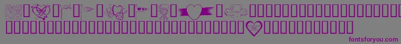 KR Valentines 2006 Nine Font – Purple Fonts on Gray Background