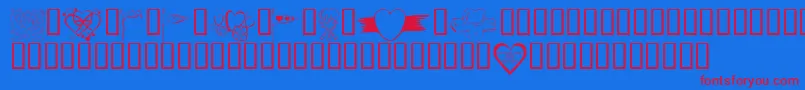 KR Valentines 2006 Nine Font – Red Fonts on Blue Background