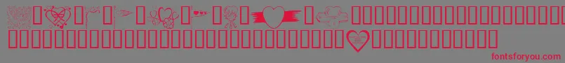 KR Valentines 2006 Nine Font – Red Fonts on Gray Background