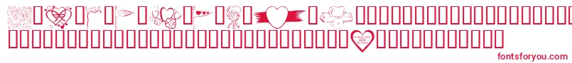 KR Valentines 2006 Nine Font – Red Fonts on White Background