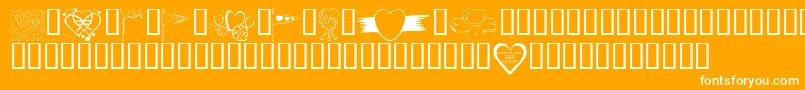 KR Valentines 2006 Nine-Schriftart – Weiße Schriften auf orangefarbenem Hintergrund