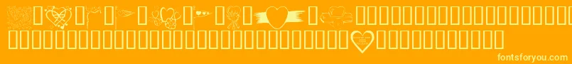 KR Valentines 2006 Nine Font – Yellow Fonts on Orange Background