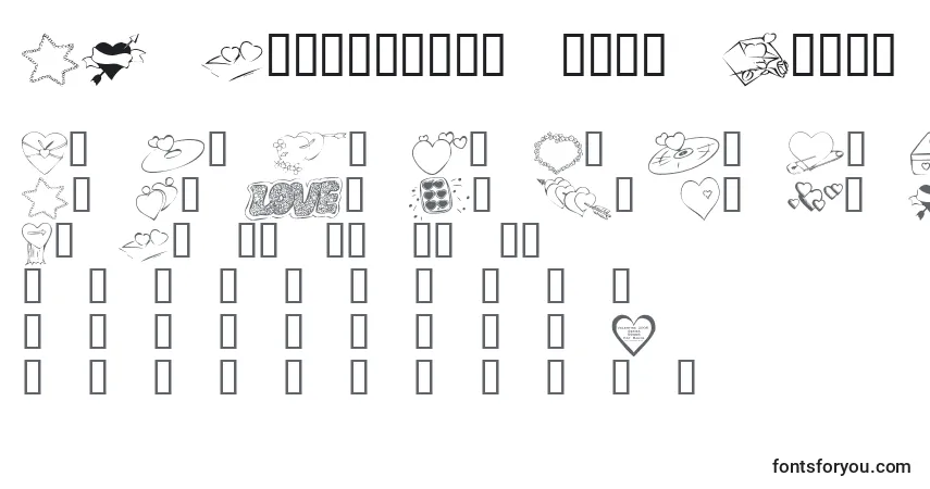 Schriftart KR Valentines 2006 Seven – Alphabet, Zahlen, spezielle Symbole