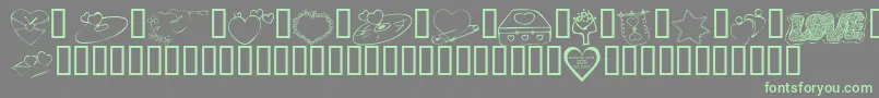 KR Valentines 2006 Seven Font – Green Fonts on Gray Background