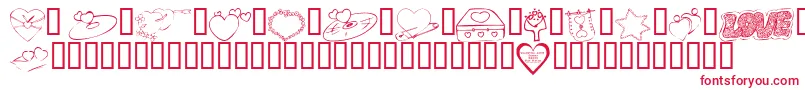 KR Valentines 2006 Seven Font – Red Fonts on White Background