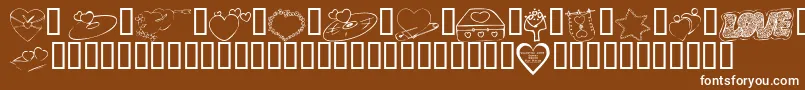 KR Valentines 2006 Seven Font – White Fonts on Brown Background