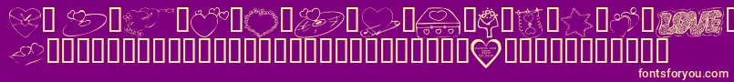 KR Valentines 2006 Seven Font – Yellow Fonts on Purple Background