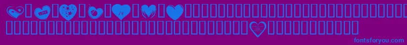 KR Valentines 2006 Six Font – Blue Fonts on Purple Background