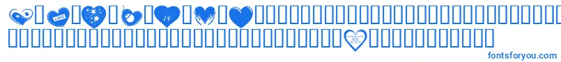KR Valentines 2006 Six Font – Blue Fonts on White Background