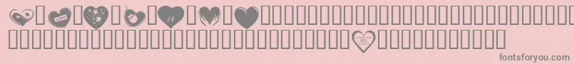 KR Valentines 2006 Six Font – Gray Fonts on Pink Background