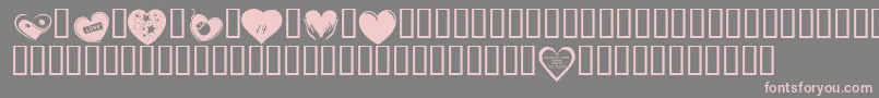 Шрифт KR Valentines 2006 Six – розовые шрифты на сером фоне