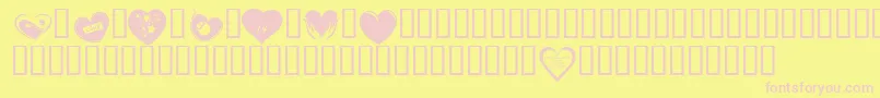 KR Valentines 2006 Six Font – Pink Fonts on Yellow Background