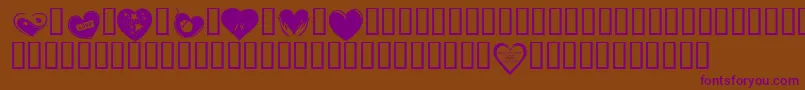 Шрифт KR Valentines 2006 Six – фиолетовые шрифты на коричневом фоне