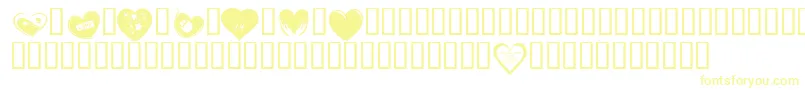 KR Valentines 2006 Six-fontti – keltaiset fontit valkoisella taustalla