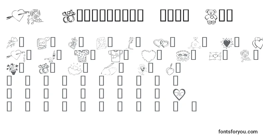 Шрифт KR Valentines 2006 Ten – алфавит, цифры, специальные символы