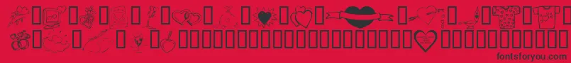 KR Valentines 2006 Ten Font – Black Fonts on Red Background