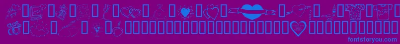 KR Valentines 2006 Ten Font – Blue Fonts on Purple Background
