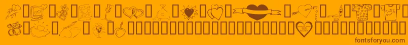 KR Valentines 2006 Ten Font – Brown Fonts on Orange Background