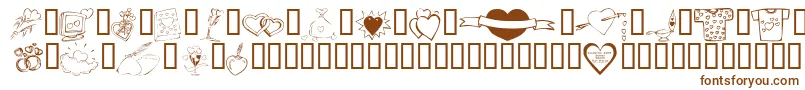 KR Valentines 2006 Ten Font – Brown Fonts on White Background