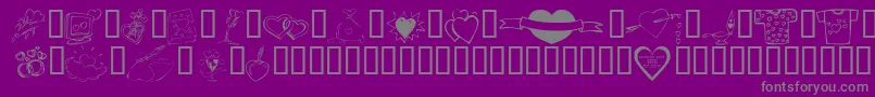 KR Valentines 2006 Ten-Schriftart – Graue Schriften auf violettem Hintergrund