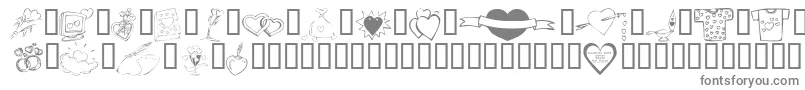 KR Valentines 2006 Ten Font – Gray Fonts on White Background