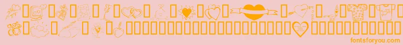 KR Valentines 2006 Ten Font – Orange Fonts on Pink Background