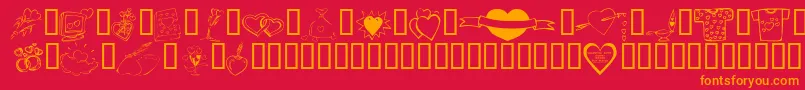 KR Valentines 2006 Ten Font – Orange Fonts on Red Background