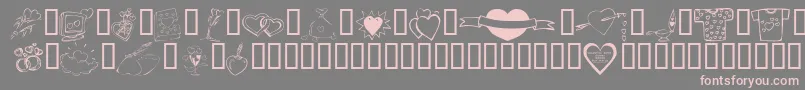 KR Valentines 2006 Ten Font – Pink Fonts on Gray Background