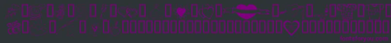 KR Valentines 2006 Ten Font – Purple Fonts on Black Background