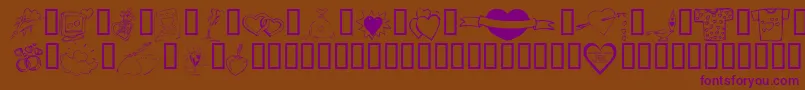 KR Valentines 2006 Ten Font – Purple Fonts on Brown Background