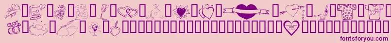 KR Valentines 2006 Ten Font – Purple Fonts on Pink Background