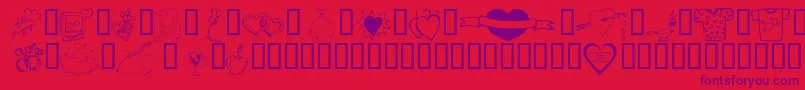 KR Valentines 2006 Ten Font – Purple Fonts on Red Background