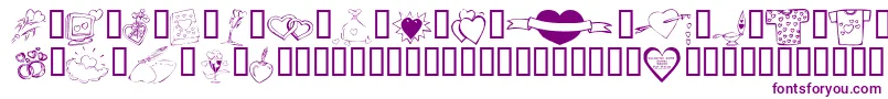 KR Valentines 2006 Ten-Schriftart – Violette Schriften auf weißem Hintergrund