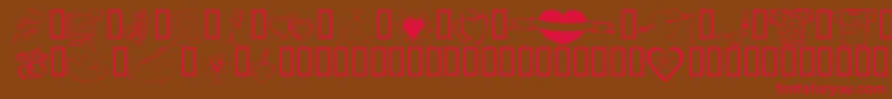 KR Valentines 2006 Ten Font – Red Fonts on Brown Background