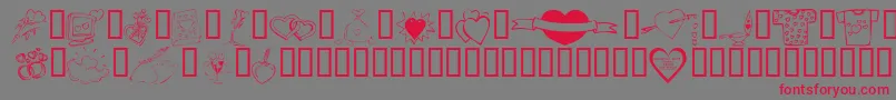 KR Valentines 2006 Ten Font – Red Fonts on Gray Background